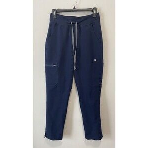 Figs Navy Yola high waisted straight leg pants